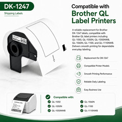 1Roll Replace for Brother DK-1247 Die-Cut Shipping Labels QL-1050N QL-1060N