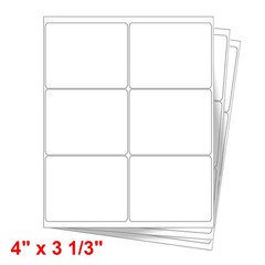 600 labels 4″ x 3-1/3″ Laser/Ink Address Shipping Labels 6 per Sheet Blank 6 UP