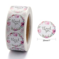 1 Roll of 500 pcs. Thank You Floral Packaging Shipping Stickers – 1″ (25mm)