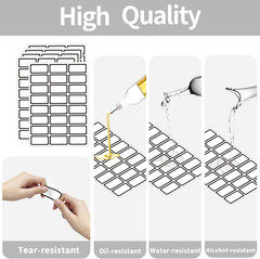 Removable Labels, Blank Freezer Labels for Food Containers, 1×2 Inch Freezer Sti