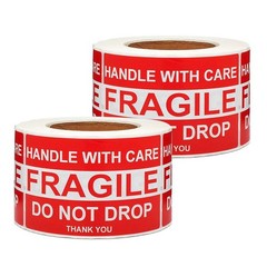 Large Fragile Stickers 4” x 6” Eyecatching Fragile Handle with Care Do No…