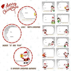LOKIPA 120 Pieces Christmas Self Adhesive Gift Tag Stickers, Xmas Stickers