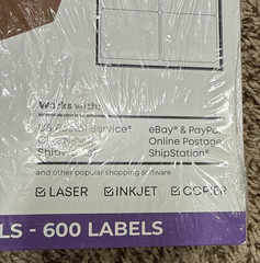 600 Address Shipping Labels 3 1/3″ x 4″ For Laser Inkjet 6-up 100 Sheets – NEW