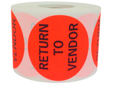 Return To Vendor -Green Warehouse Inventory Sticker (2″ Round) 1 Roll 500 Labels
