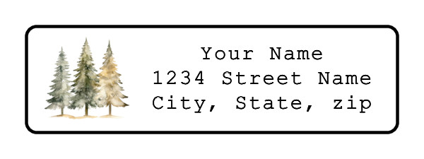 400 Personalized Winter Trees Return Address Labels Stickers 1/2″x1 3/4″.