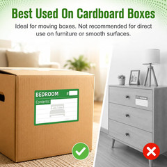 160-Count Moving Box Labels, 5 X 3 Inch Color-Coded Labels for Packing Boxes, 4