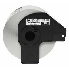 Brother Dk4205 Removable Label, Black/White, Labels/Roll: Continuous