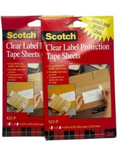 Lot 100 Scotch 822-P Clear Label Protection Tape Sheets 4 in x 6 in NEW J1