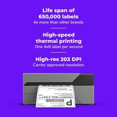 USB Shipping Label Printer – Commercial Grade 4×6 Thermal Label Printer for S…