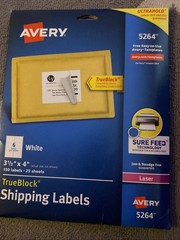 Avery True Block Shipping Labels 5264