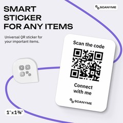 ScanyMe Smart QR Sticker – Lost & Found Tag for documents, Bags & Keys