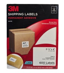 3M 3100-V White Shipping Labels 3-1/3″ x 4″ Laser (Pack of 600) BRAND NEW SEALED