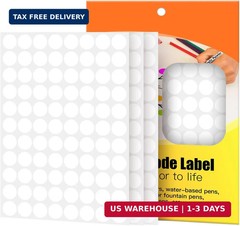 White Dot Stickers 3/4 Inch,Round 1320 Pcs Color-Coding Labels,Sticky Circle Dot