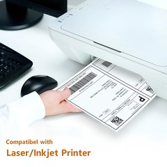 50-8000 Mailing Shipping Labels 8.5″x5.5″ Half Sheet Self Adhesive Blank Labels