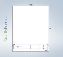 8-1/2 x 11″ Integrated Label Form, 4 Labels 2″ x 1″ on Bottom – 1500 Sheets