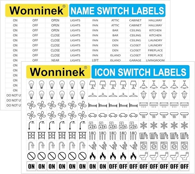 Transparent Waterproof Light Switch Labels – 600 Stickers for Home & Office