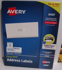 1 Box Of 3000 Avery 5160/6240/8460 Address Mailing Shipping Labels 1” x 2 5/8”