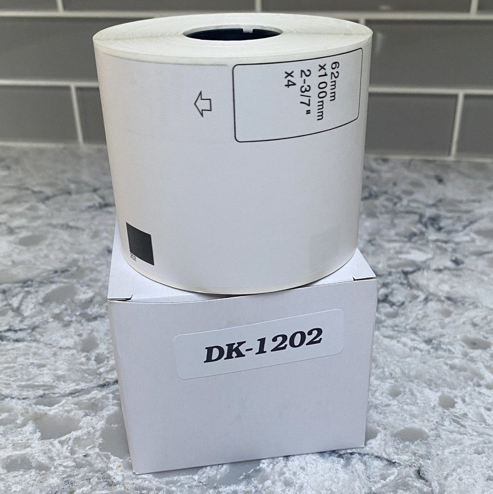 DK-1202 Brother Compatible 2-3/7″ x 4″ (62mm x 100mm) dk1202 ROLLS ONLY