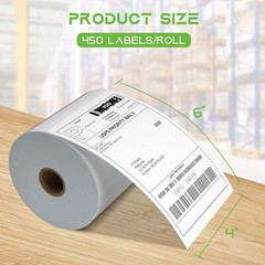20 Rolls 4×6 Direct Thermal Labels 450 Per Roll For Zebra Eltron 2844 ZP-450