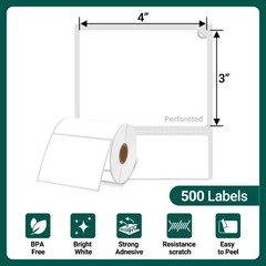 2Rolls 4″x3″ Thermal 500/R Labels 4X3 for Sato Thermal Transfer Printers