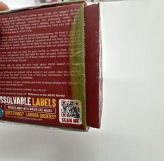 MESS Dissolvable Labels Food Containers (1×2″ 200) Lot of 8 Removable Mason Jar