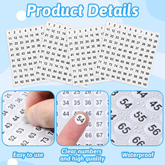 Small Number Dot Labels 5000 Pcs 0.4 Inch 1 to 100 Number Stickers Consecutive N