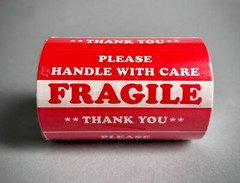 1 Sealed Roll Large 3″ x 5″ Fragile Stickers Handle with Care Fragile Labels 500