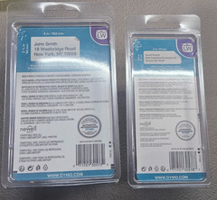 Set of 2 Dymo Labels: 2 1/8 in X 4 in & 3/4 in X 2 in