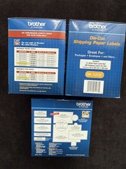 Lot of 3 New Genuine Brother DK-1202 White Paper Shipping Labels-FREE SHIPPING