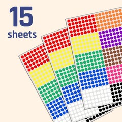 6000 Pack, 1/4 Small Colored Dot Stickers round Labels – 10 Colors