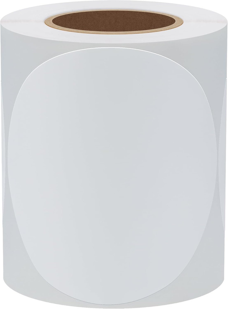 Hybsk White Permanent Color-Code Dot Stickers round Semi Gloss Paper Stickers Ad