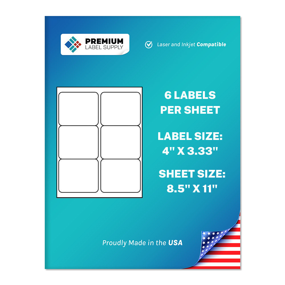 600 4″ x 3.33″ Self Adhesive Shipping Address / FBA Labels 6 per sheet * 6 up *