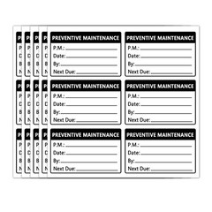 Top label Preventative Maintenance Stickers,3×2 Inch Adhesive Vinyl Labels,20…