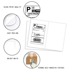 8.5″ x 5.5″ Round Corner Shipping Labels Half Sheets Self Adhesive 2 Per Sheet