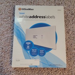 BRAND NEW! OFFICEMAX OM99057 1″ x 4″ LASER WHITE ADDRESS LABELS