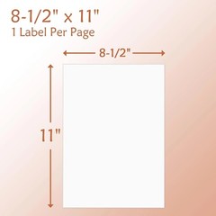 Full Sheet Shipping Labels 8.5×11 Blank White Sticker Paper 500 Sheets for La…