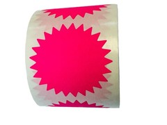 2″ Pink Starburst-Shape Blank Direct Thermal Zebra Labels 2 RLS of 500 EA