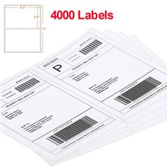 4000 Rounded 8.5×5.5 Shipping Labels Half Sheet Self Adhesive for Laser / Inkjet
