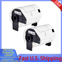 2x Large Address Shipping Labels 4.07″ x 6.4″ DK-1247 DK1247 For Brother QL-1050