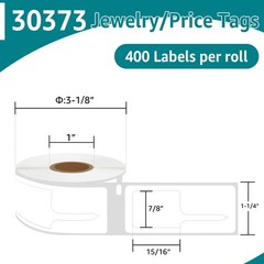 8 Rolls Price Tag 400 Label 30373 Rat-Tail 7/8″x15/16″ for DYMO LabelWriter 450