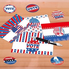 500 Pcs Vote Stickers Roll White Red Blue Self Adhesive Labels Patriotic for …