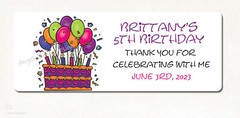 Whimsical Birthday Cake Personalized Return Address Labels