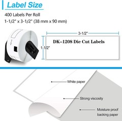 1-1/2″x3-1/2″(38 mm x 90 mm) DK-1208 Large Address 400 Labels for Brother x 5