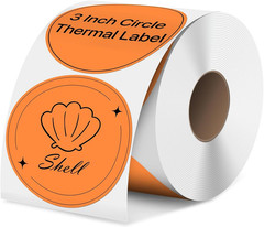 2 Inch round Thermal Labels, Circle Thermal Printer Stickers, Durable Circular L