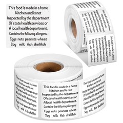 500 Count Cottage Food Law Labels Stickers Made in a Home Kitchen Decal 1.5” …