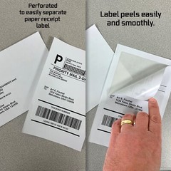 100 Self Adhesive Labels w/ Tear off Paper Receipt Best Ebay and Paypal Labels