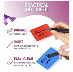 Availey 60 Pieces (3.2 X 1.2) Magnetic Dry Erase Labels – Reusable Strip Color..