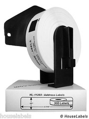 Non-OEM Fits BROTHER DK-1203 Labels – (1) Roll of 300 + (1) REUSABLE FRAME