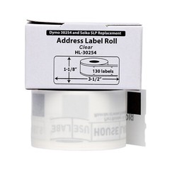 DYMO 30254 Clear Address Labels (1-1/8″ x 3-1/2″) – (5) Rolls of 130