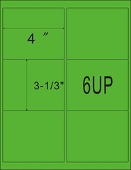 Green 3000 Shipping Address / Amazon FBA / 6 Per Sheet 6UP 4″x3.33″ 500 Sheets